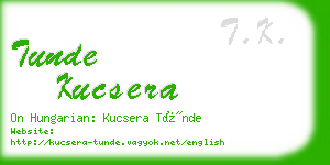 tunde kucsera business card